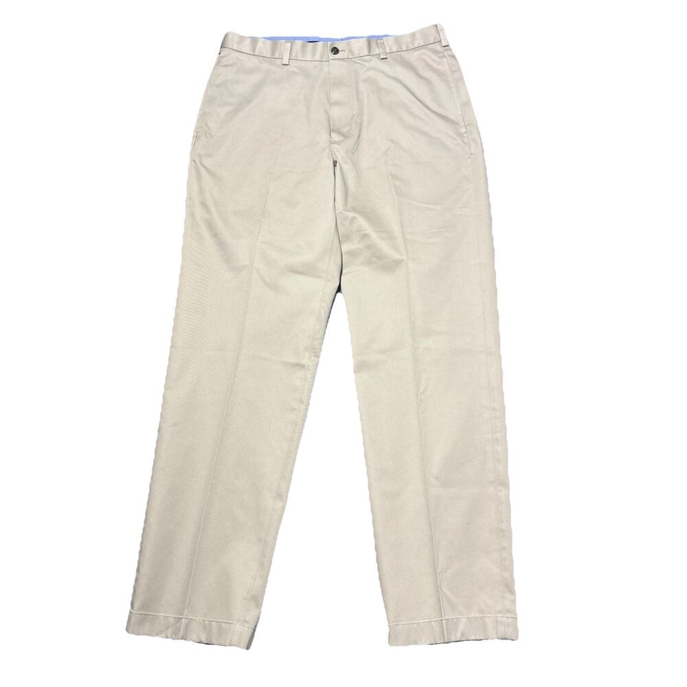 Brooks Brothers Pants Mens 34 X 32 Beige Advantage Chino Hudson Flat Front